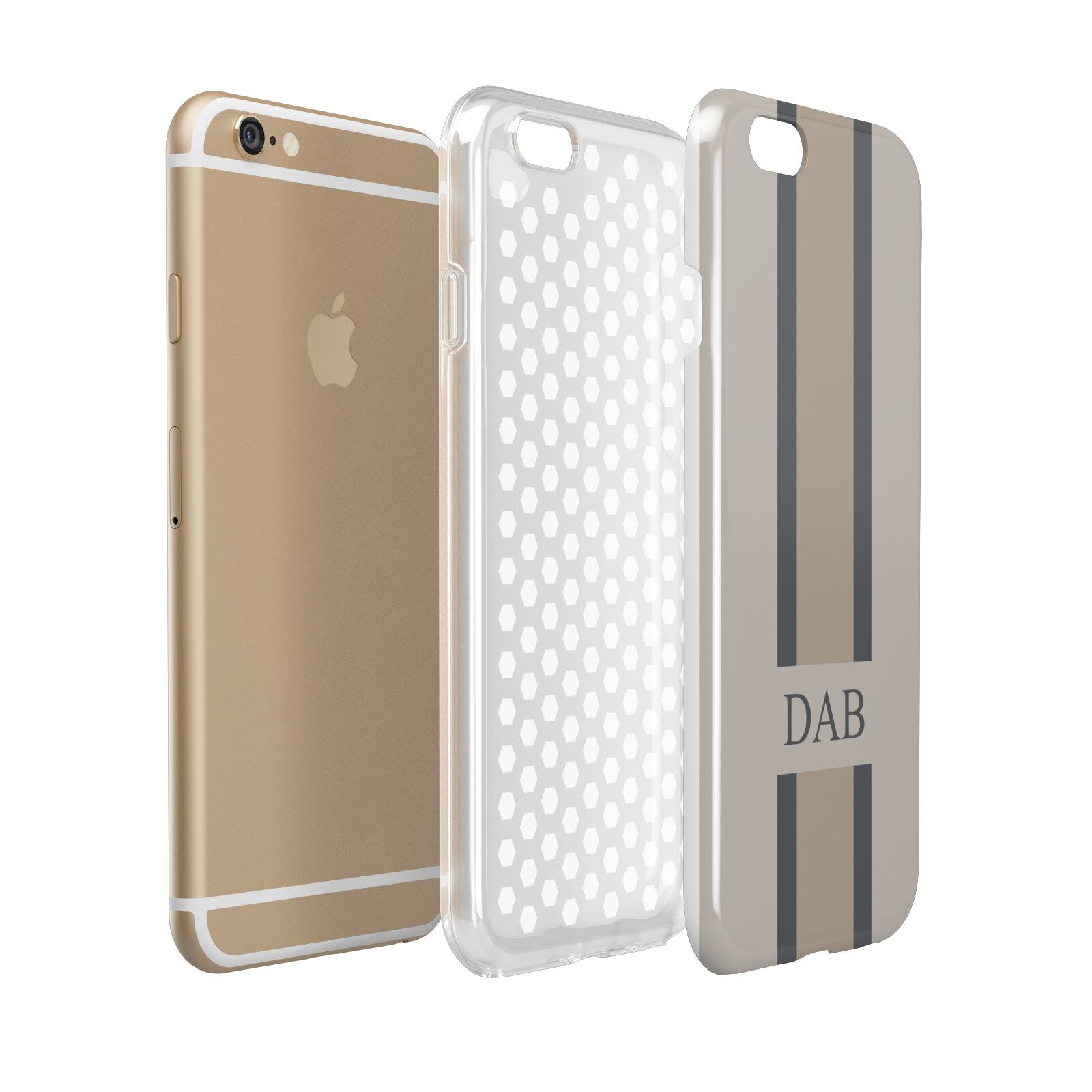 Personalised Three Stripes Apple iPhone 6 3D Tough Case Expanded view