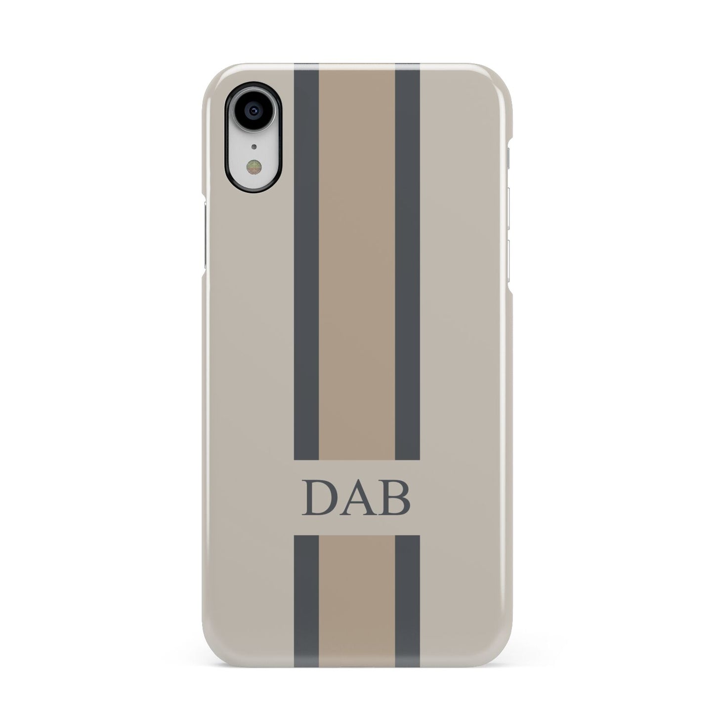 Personalised Three Stripes Apple iPhone XR White 3D Snap Case