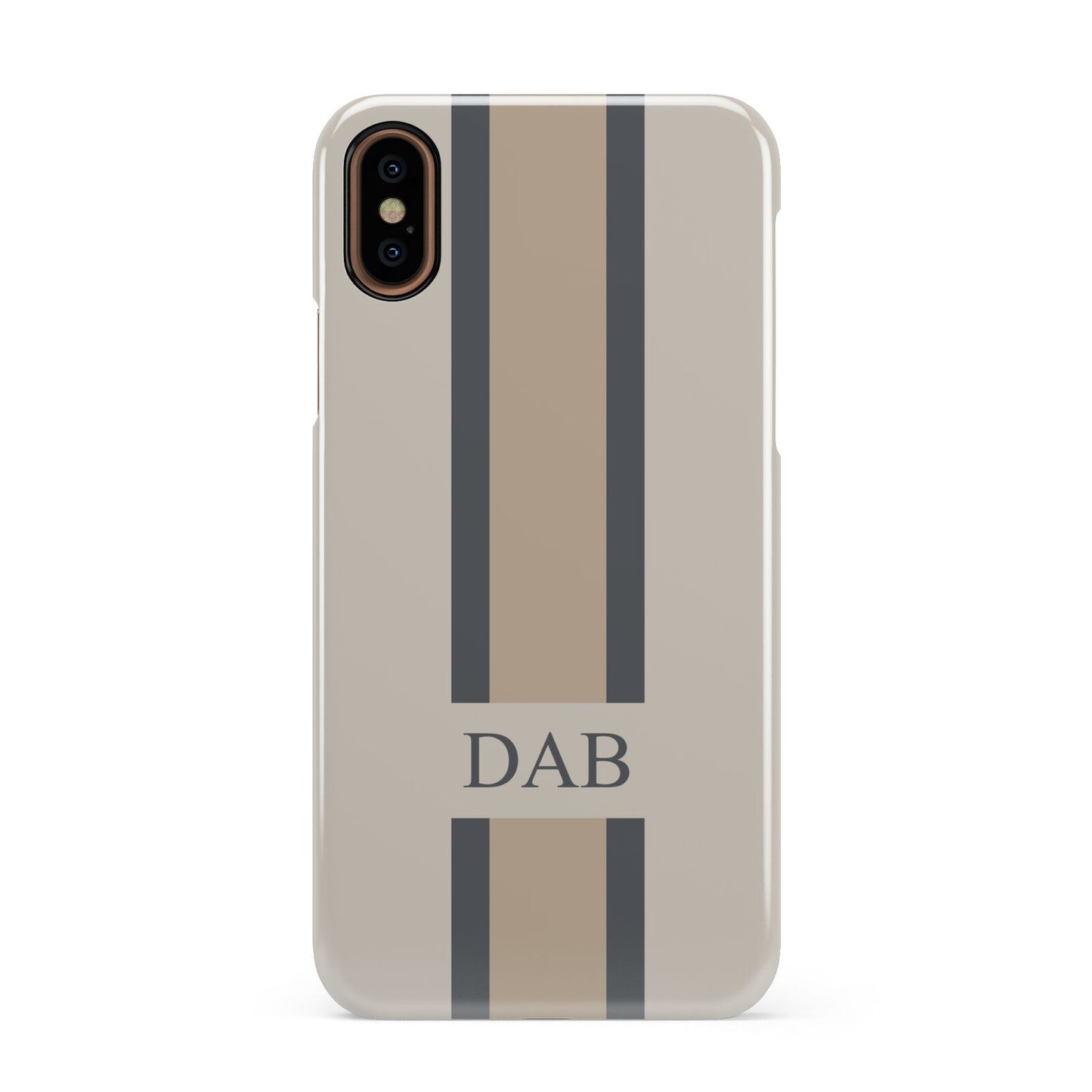 Personalised Three Stripes Apple iPhone XS 3D Snap Case