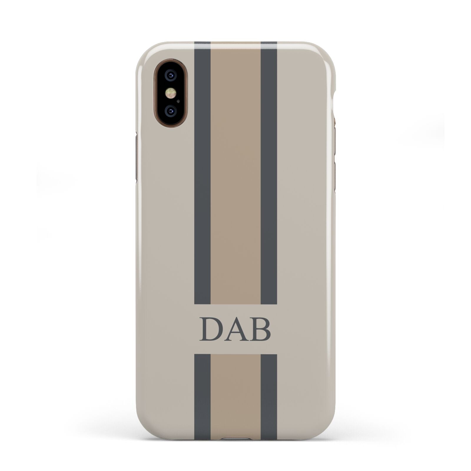 Personalised Three Stripes Apple iPhone XS 3D Tough