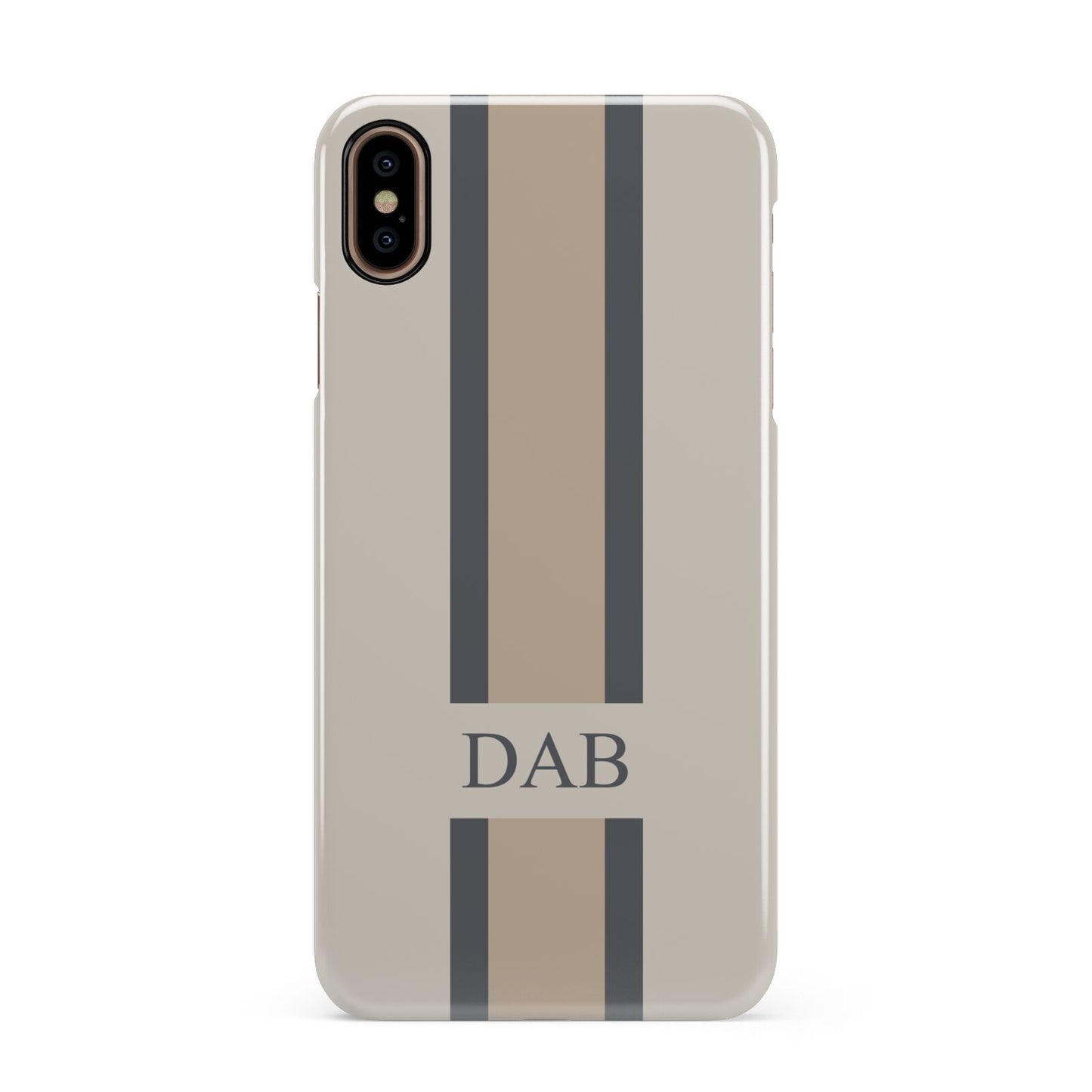 Personalised Three Stripes Apple iPhone Xs Max 3D Snap Case