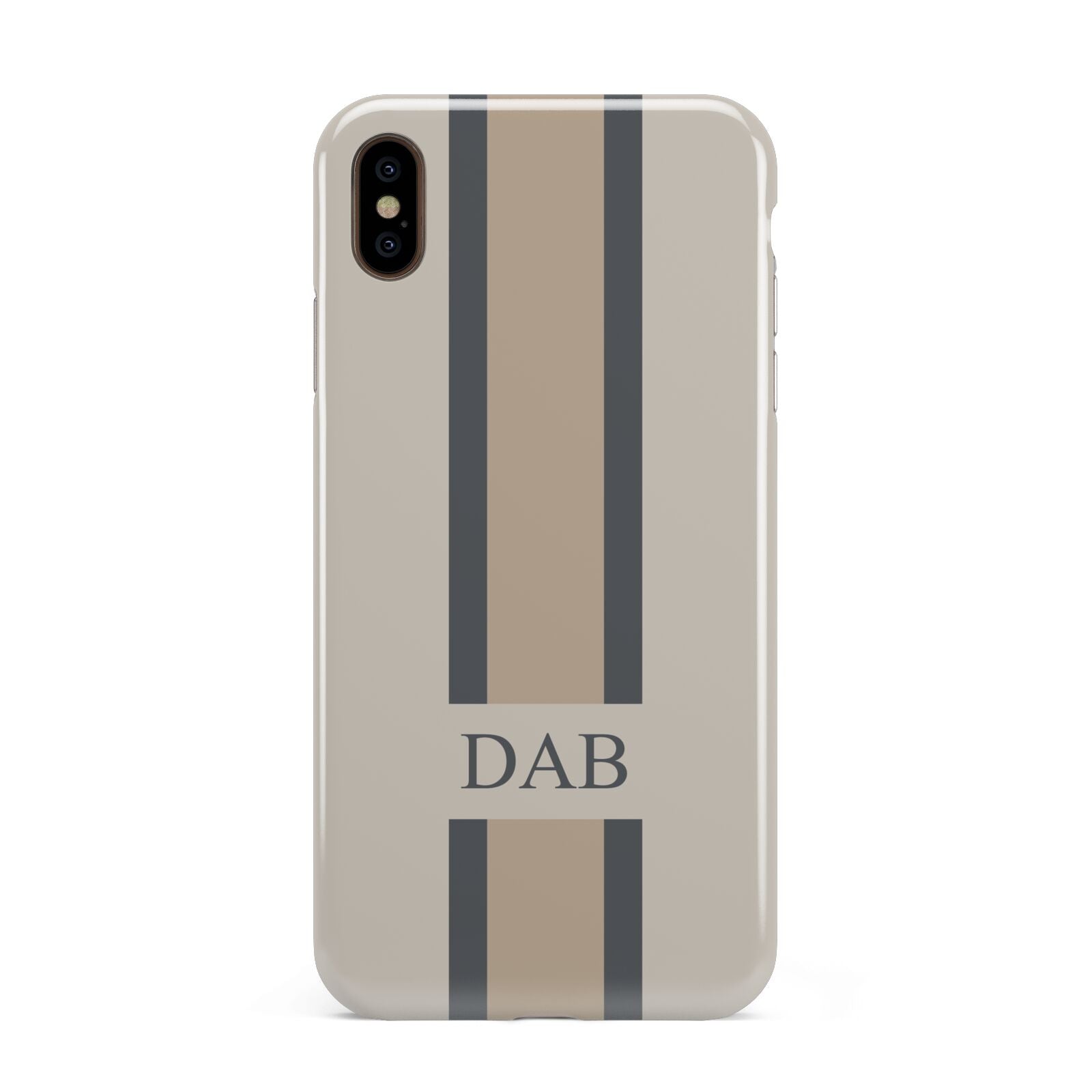 Personalised Three Stripes Apple iPhone Xs Max 3D Tough Case