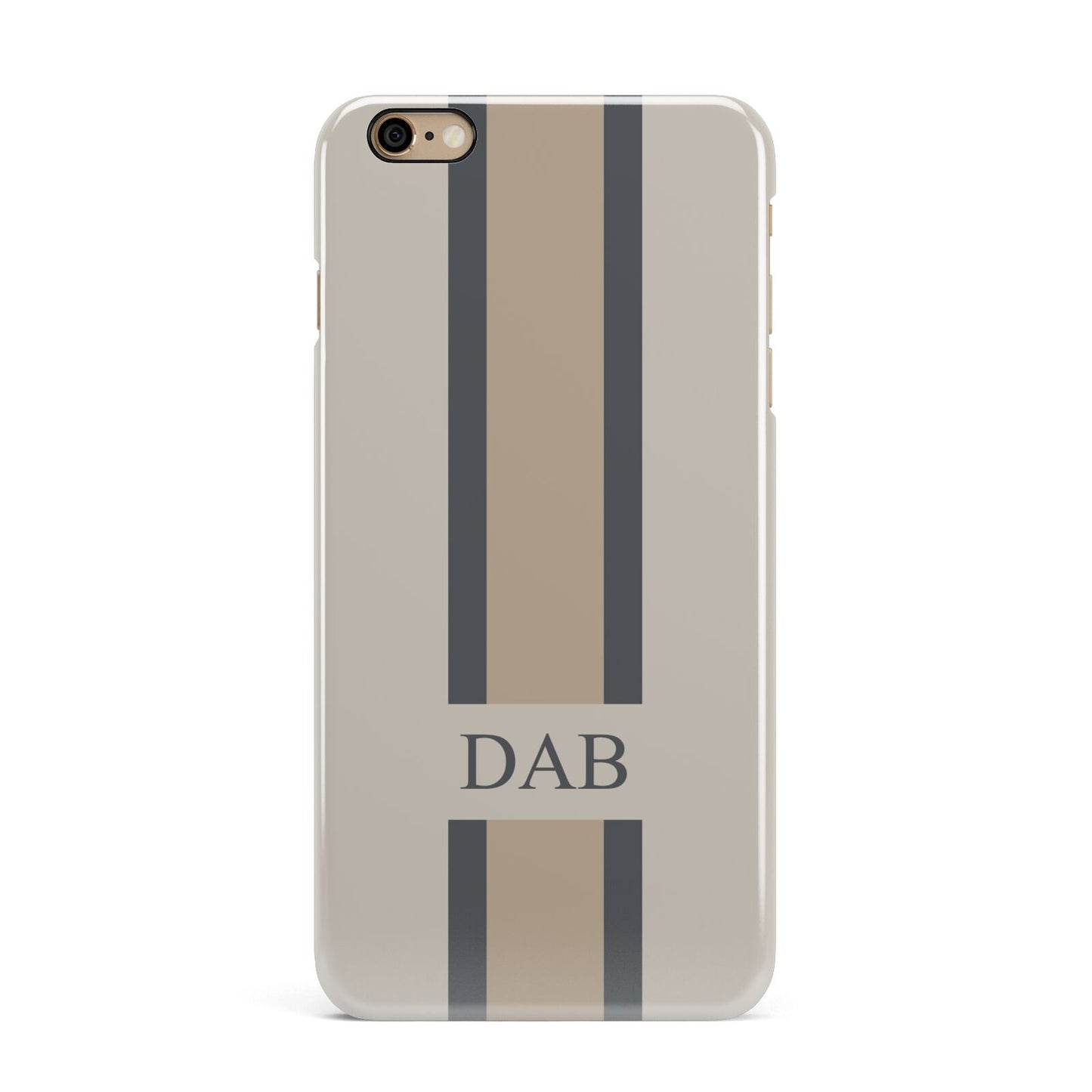 Personalised Three Stripes iPhone 6 Plus 3D Snap Case on Gold Phone