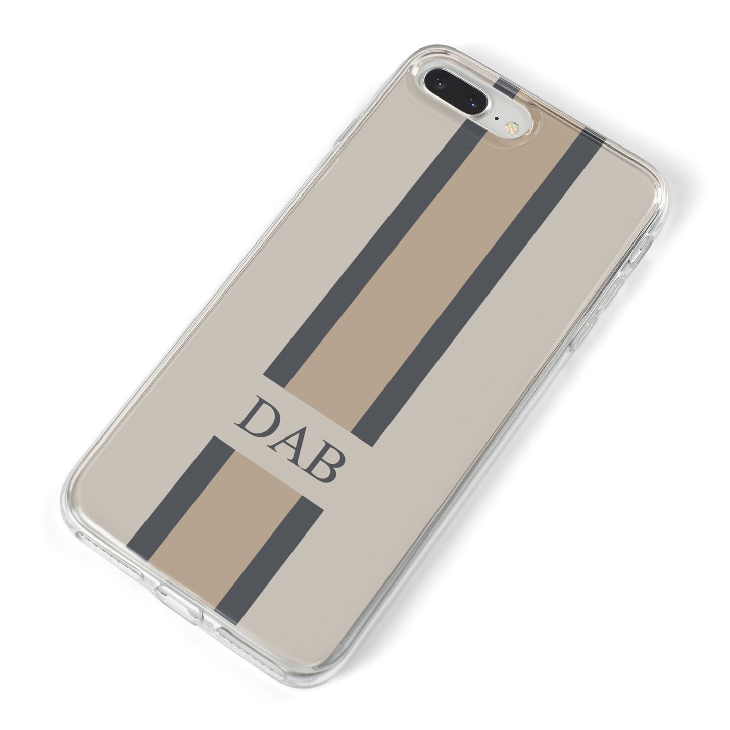 Personalised Three Stripes iPhone 8 Plus Bumper Case on Silver iPhone Alternative Image