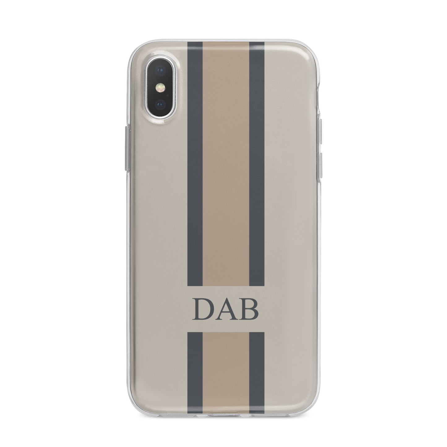 Personalised Three Stripes iPhone X Bumper Case on Silver iPhone Alternative Image 1