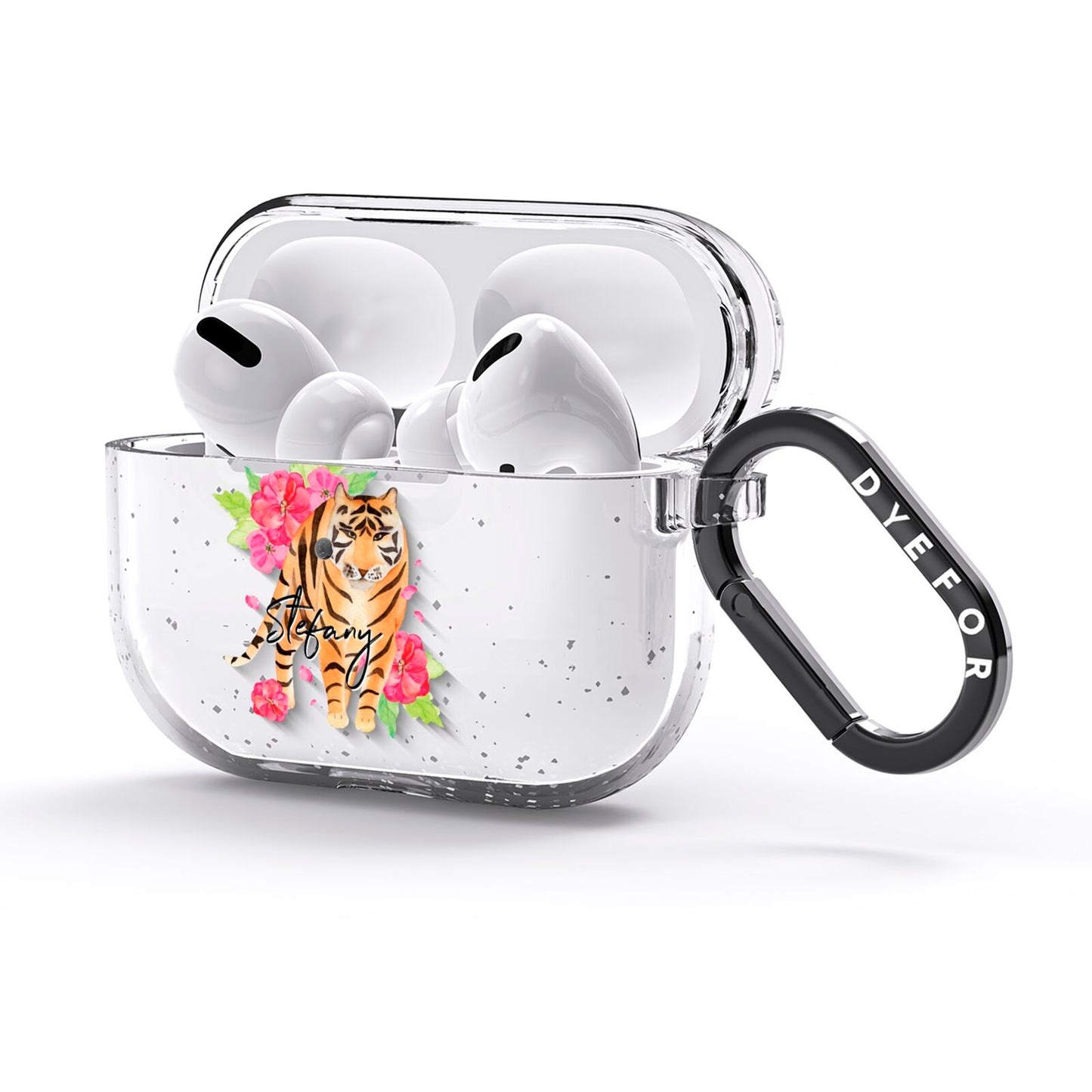 Personalised Tiger AirPods Glitter Case 3rd Gen Side Image