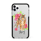 Personalised Tiger Apple iPhone 11 Pro Max in Silver with Black Impact Case