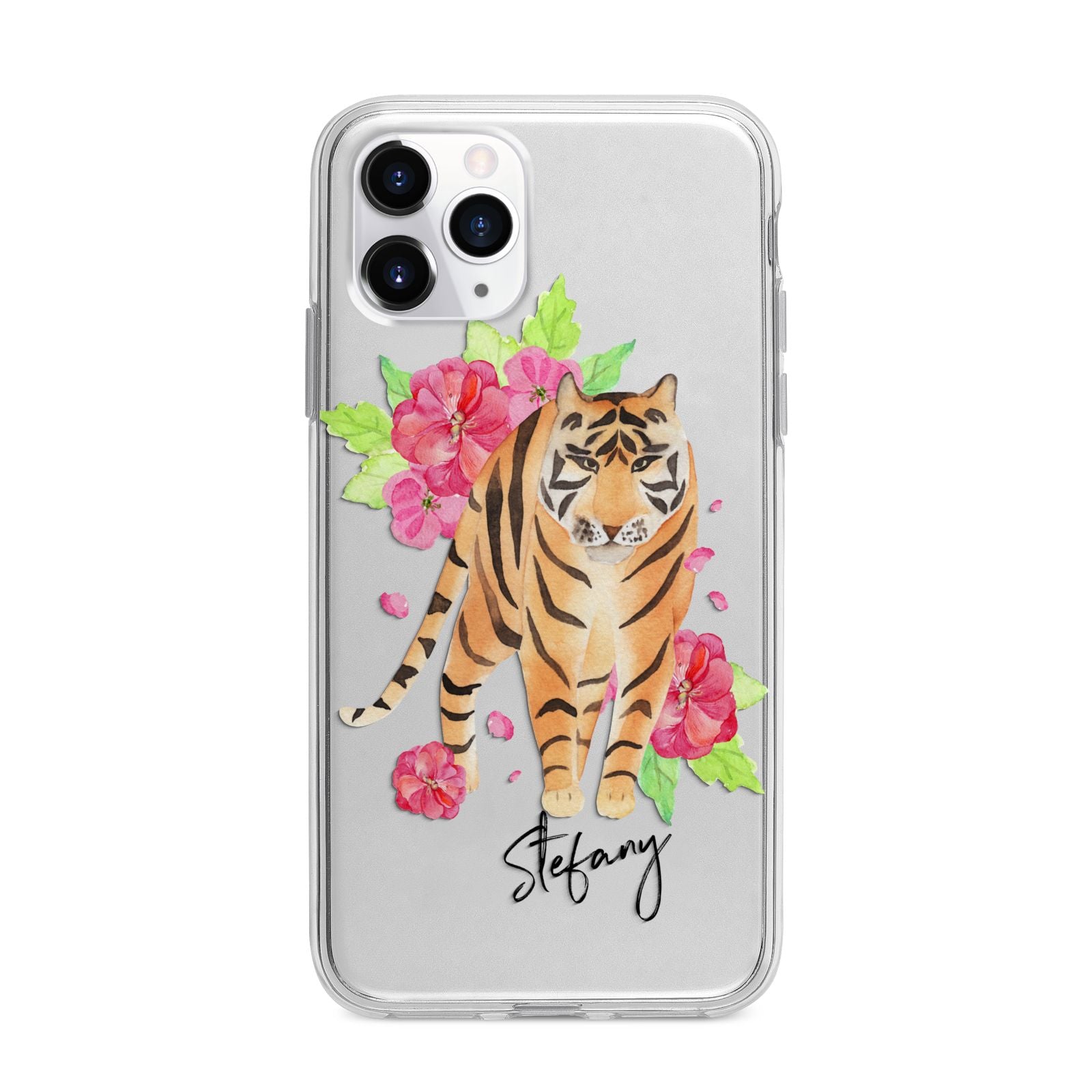Personalised Tiger Apple iPhone 11 Pro Max in Silver with Bumper Case