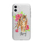 Personalised Tiger Apple iPhone 11 in White with Bumper Case