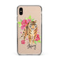 Personalised Tiger Apple iPhone Xs Max Impact Case Black Edge on Gold Phone