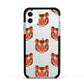 Personalised Tiger Head Apple iPhone 11 in White with Black Impact Case