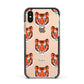 Personalised Tiger Head Apple iPhone Xs Impact Case Black Edge on Gold Phone