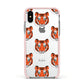 Personalised Tiger Head Apple iPhone Xs Impact Case Pink Edge on Silver Phone