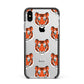 Personalised Tiger Head Apple iPhone Xs Max Impact Case Black Edge on Silver Phone