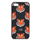 Personalised Tiger Head Black Pebble Leather iPhone 5 Case