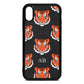 Personalised Tiger Head Black Pebble Leather iPhone Xr Case