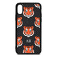 Personalised Tiger Head Black Pebble Leather iPhone Xs Case