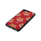 Personalised Tiger Head Red Pebble Leather iPhone 8 Plus Case Side Angle