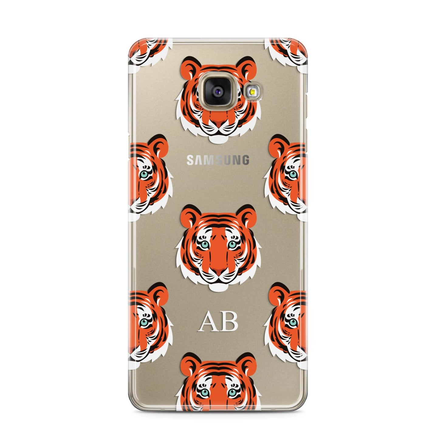 Personalised Tiger Head Samsung Galaxy A3 2016 Case on gold phone