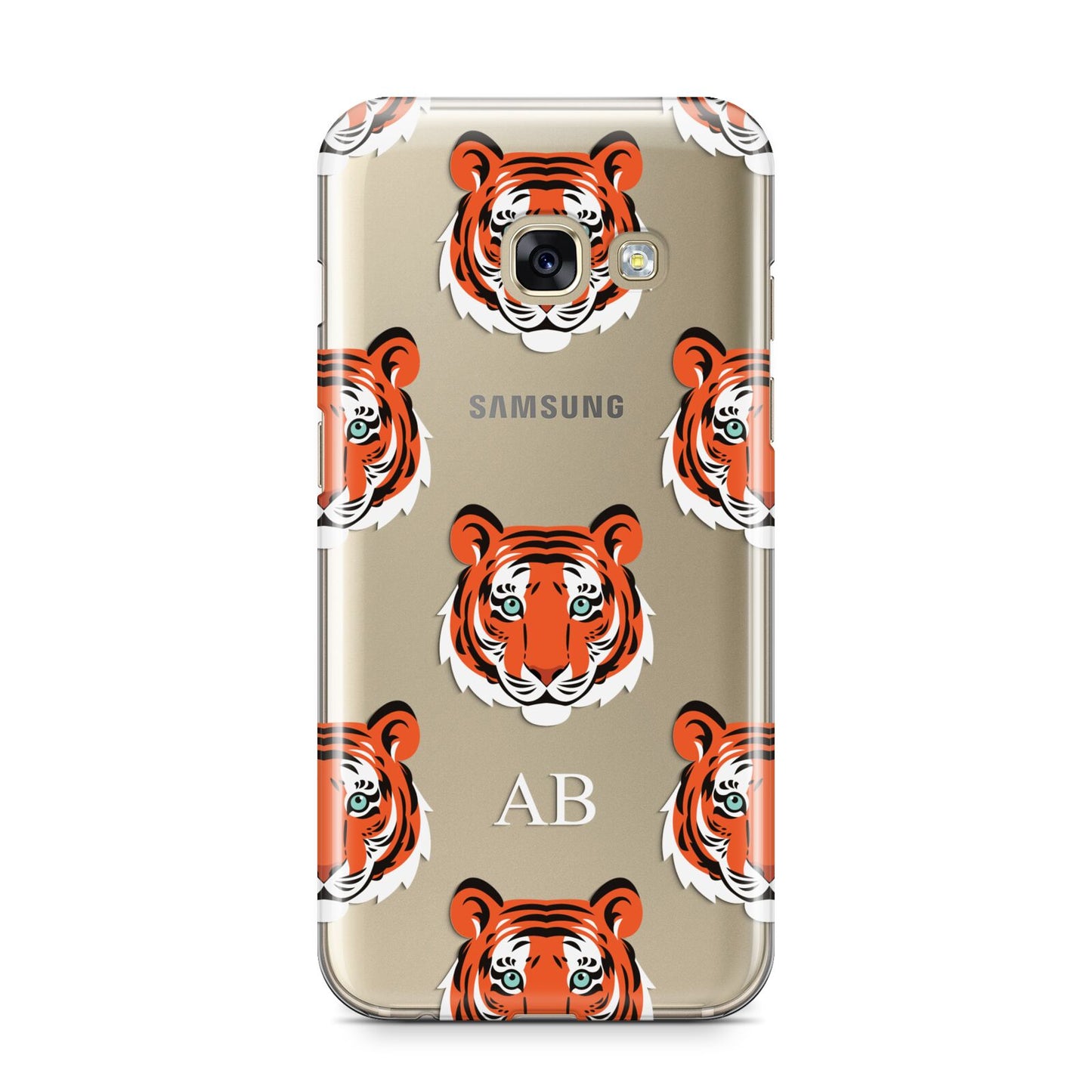 Personalised Tiger Head Samsung Galaxy A3 2017 Case on gold phone