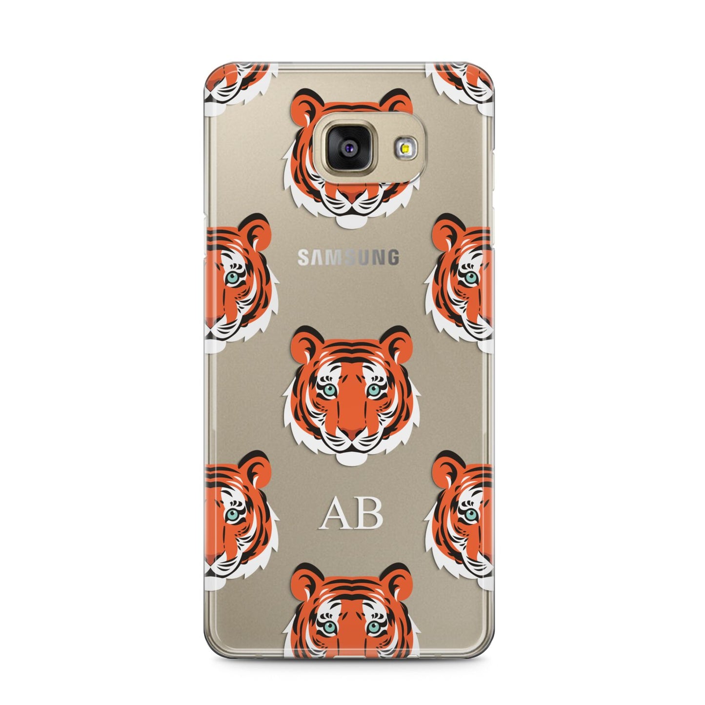 Personalised Tiger Head Samsung Galaxy A5 2016 Case on gold phone