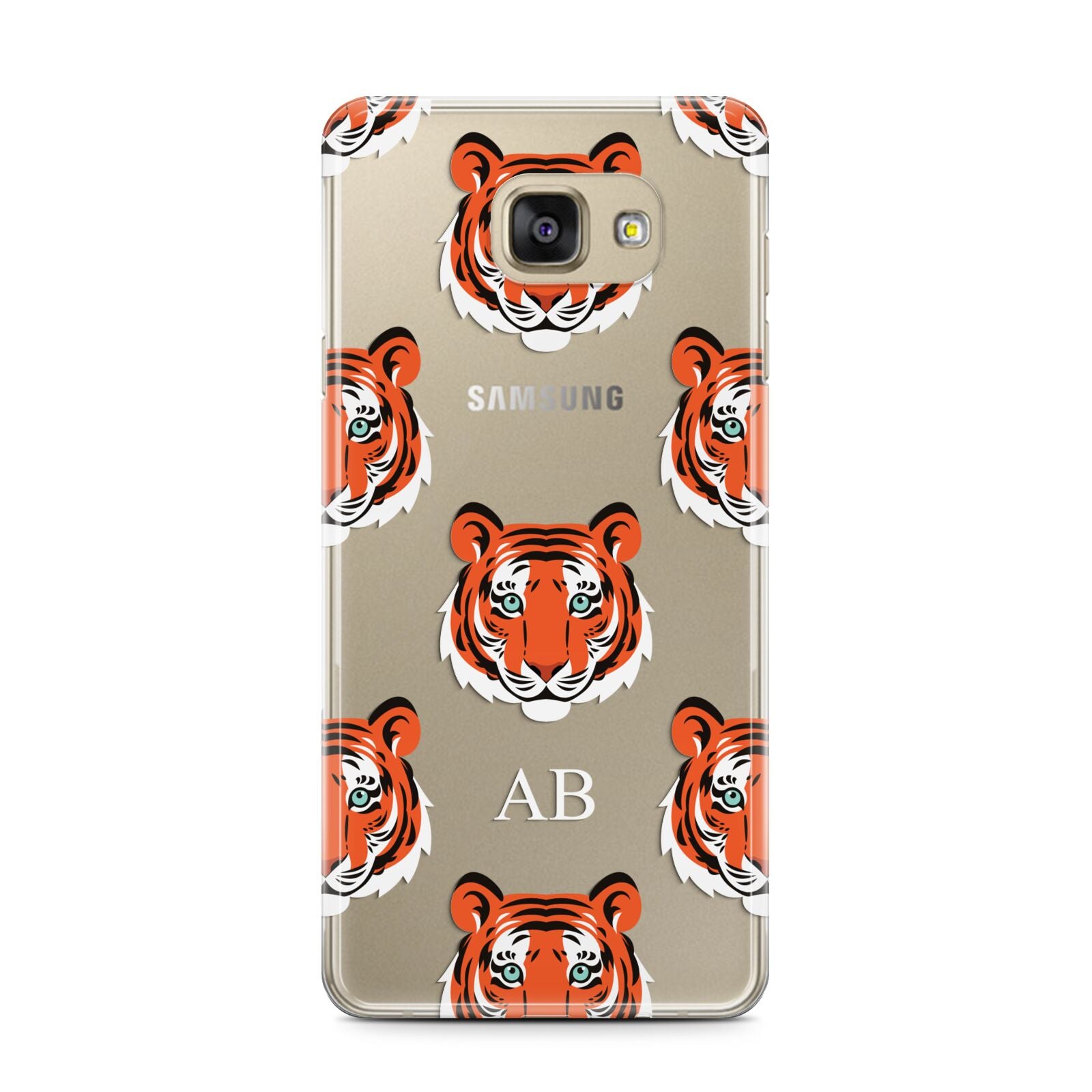 Personalised Tiger Head Samsung Galaxy A7 2016 Case on gold phone