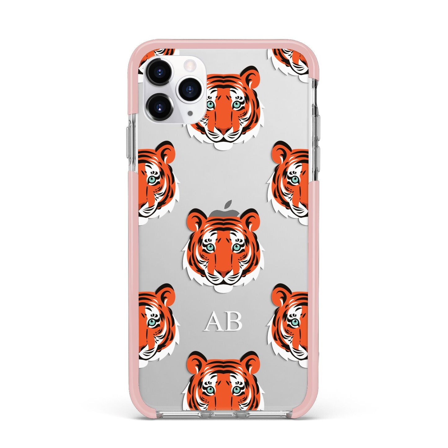 Personalised Tiger Head iPhone 11 Pro Max Impact Pink Edge Case