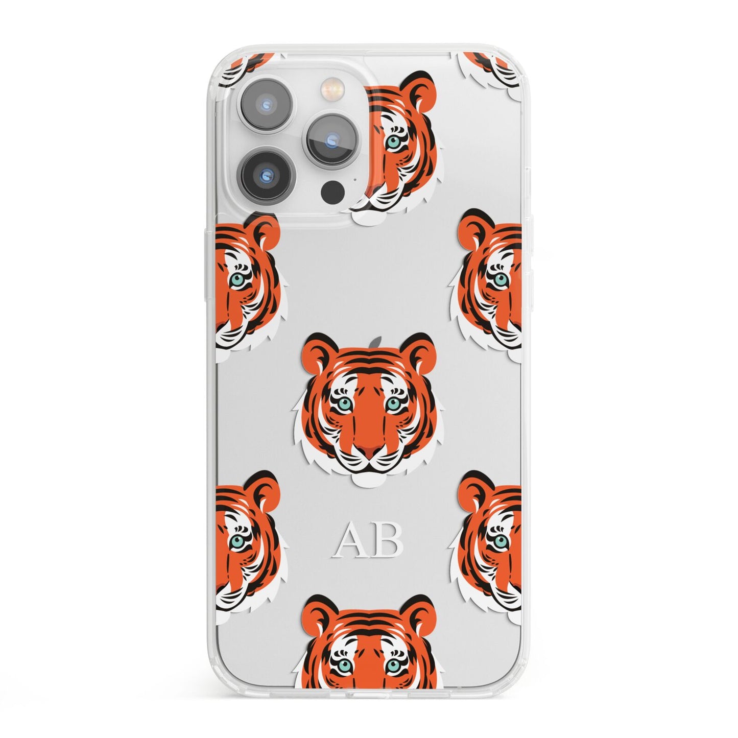 Personalised Tiger Head iPhone 13 Pro Max Clear Bumper Case