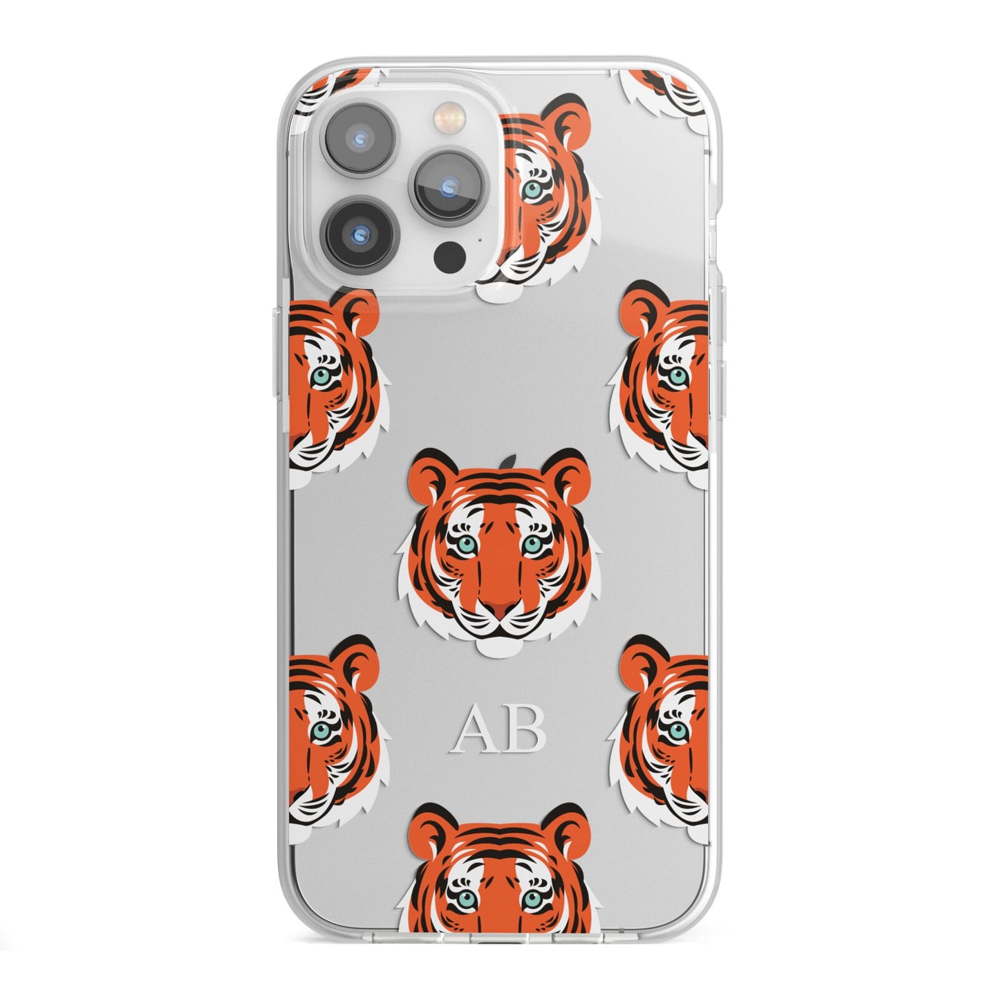 Personalised Tiger Head iPhone 13 Pro Max TPU Impact Case with White Edges