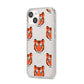 Personalised Tiger Head iPhone 14 Clear Tough Case Starlight Angled Image
