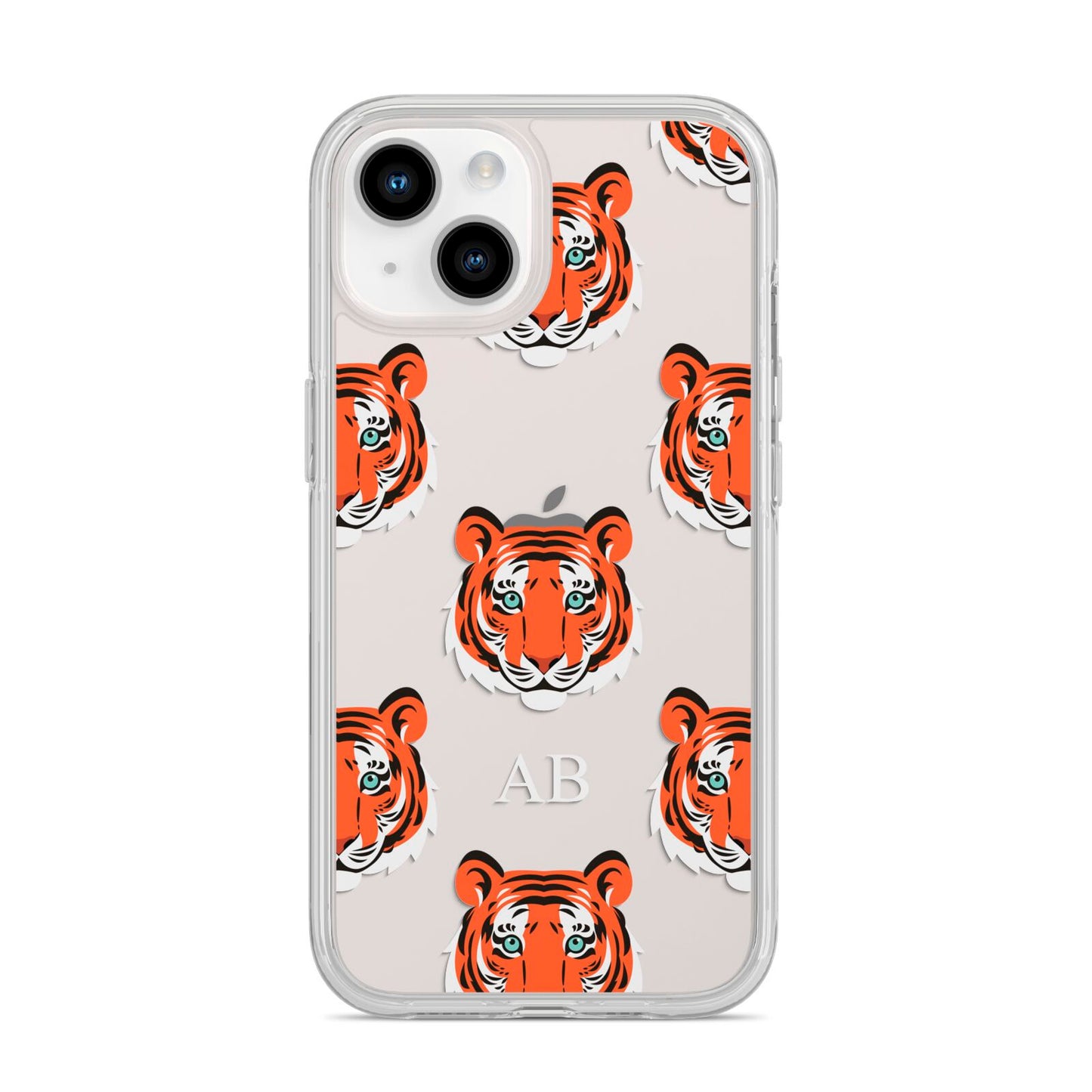 Personalised Tiger Head iPhone 14 Clear Tough Case Starlight