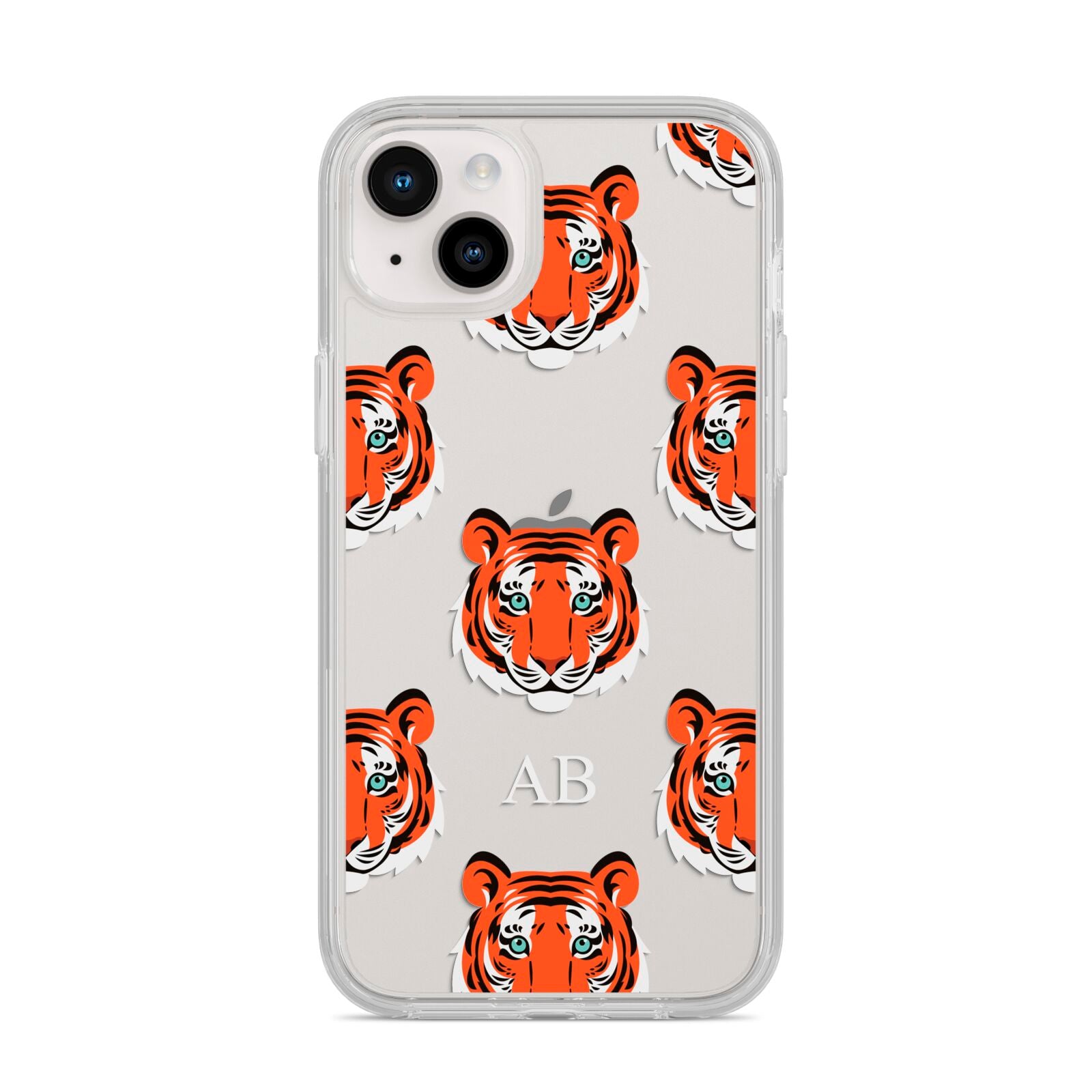 Personalised Tiger Head iPhone 14 Plus Clear Tough Case Starlight