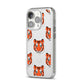 Personalised Tiger Head iPhone 14 Pro Clear Tough Case Silver Angled Image