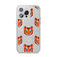 Personalised Tiger Head iPhone 14 Pro Max Glitter Tough Case Silver