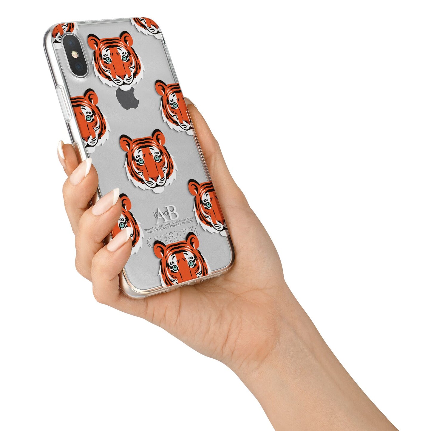 Personalised Tiger Head iPhone X Bumper Case on Silver iPhone Alternative Image 2