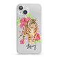 Personalised Tiger iPhone 13 Clear Bumper Case