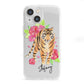 Personalised Tiger iPhone 13 Mini Clear Bumper Case