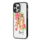 Personalised Tiger iPhone 13 Pro Max Black Impact Case Side Angle on Silver phone
