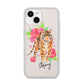 Personalised Tiger iPhone 14 Clear Tough Case Starlight