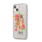 Personalised Tiger iPhone 14 Plus Glitter Tough Case Starlight Angled Image