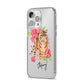 Personalised Tiger iPhone 14 Pro Max Clear Tough Case Silver Angled Image
