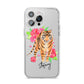 Personalised Tiger iPhone 14 Pro Max Clear Tough Case Silver
