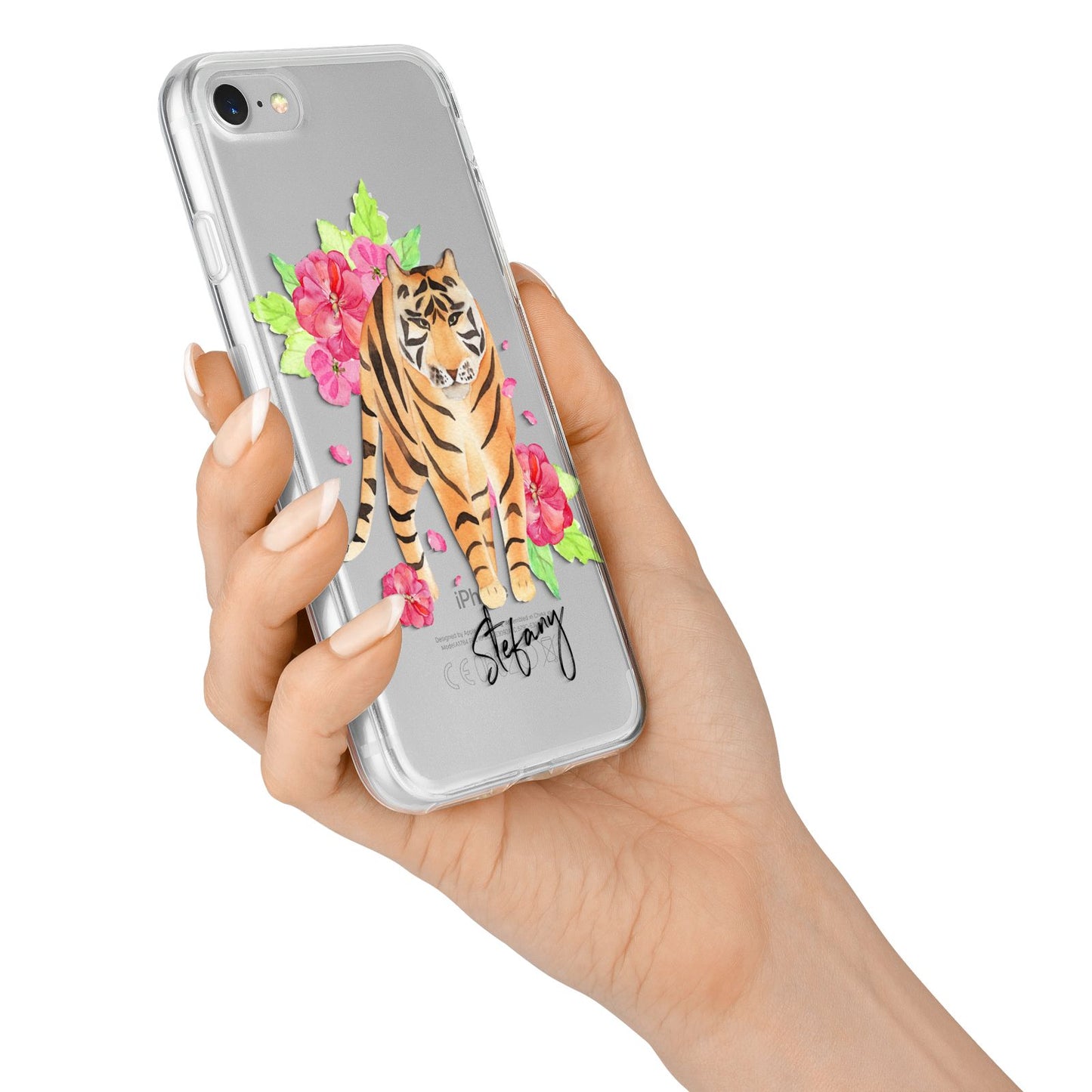 Personalised Tiger iPhone 7 Bumper Case on Silver iPhone Alternative Image
