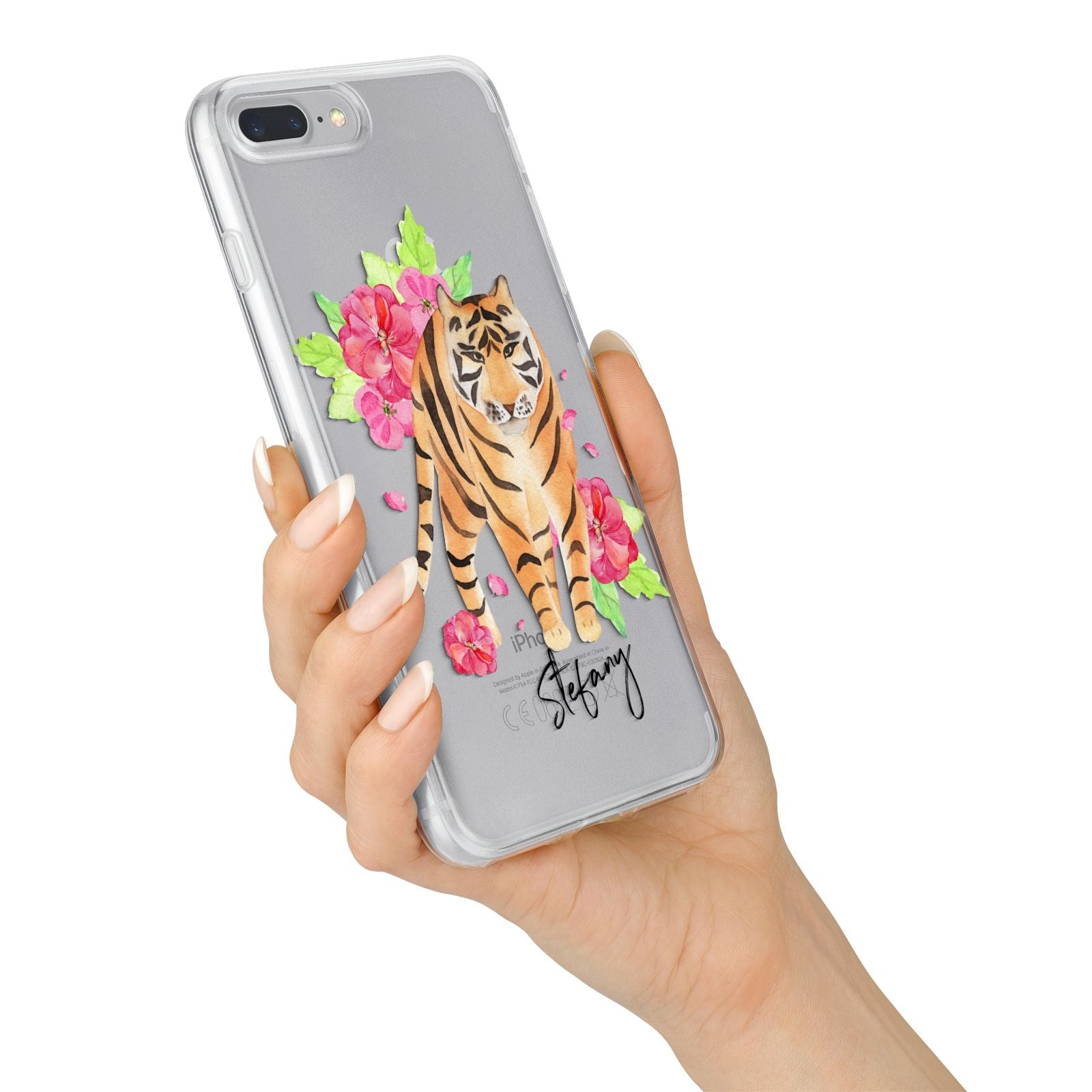 Personalised Tiger iPhone 7 Plus Bumper Case on Silver iPhone Alternative Image