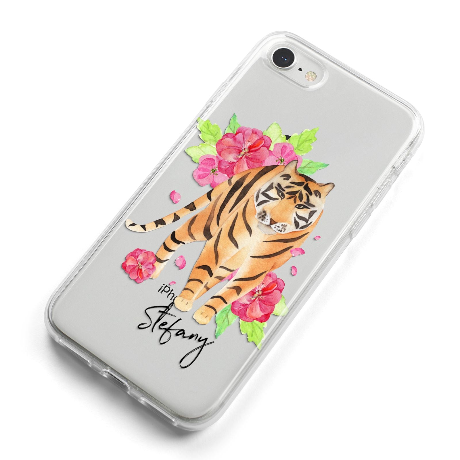 Personalised Tiger iPhone 8 Bumper Case on Silver iPhone Alternative Image