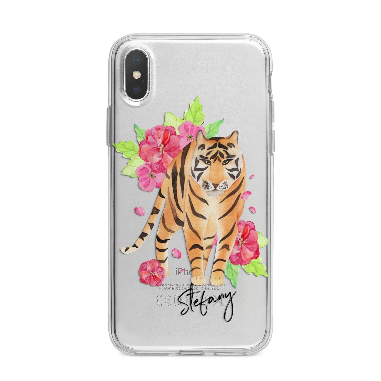 Personalised Tiger iPhone X Bumper Case on Silver iPhone Alternative Image 1