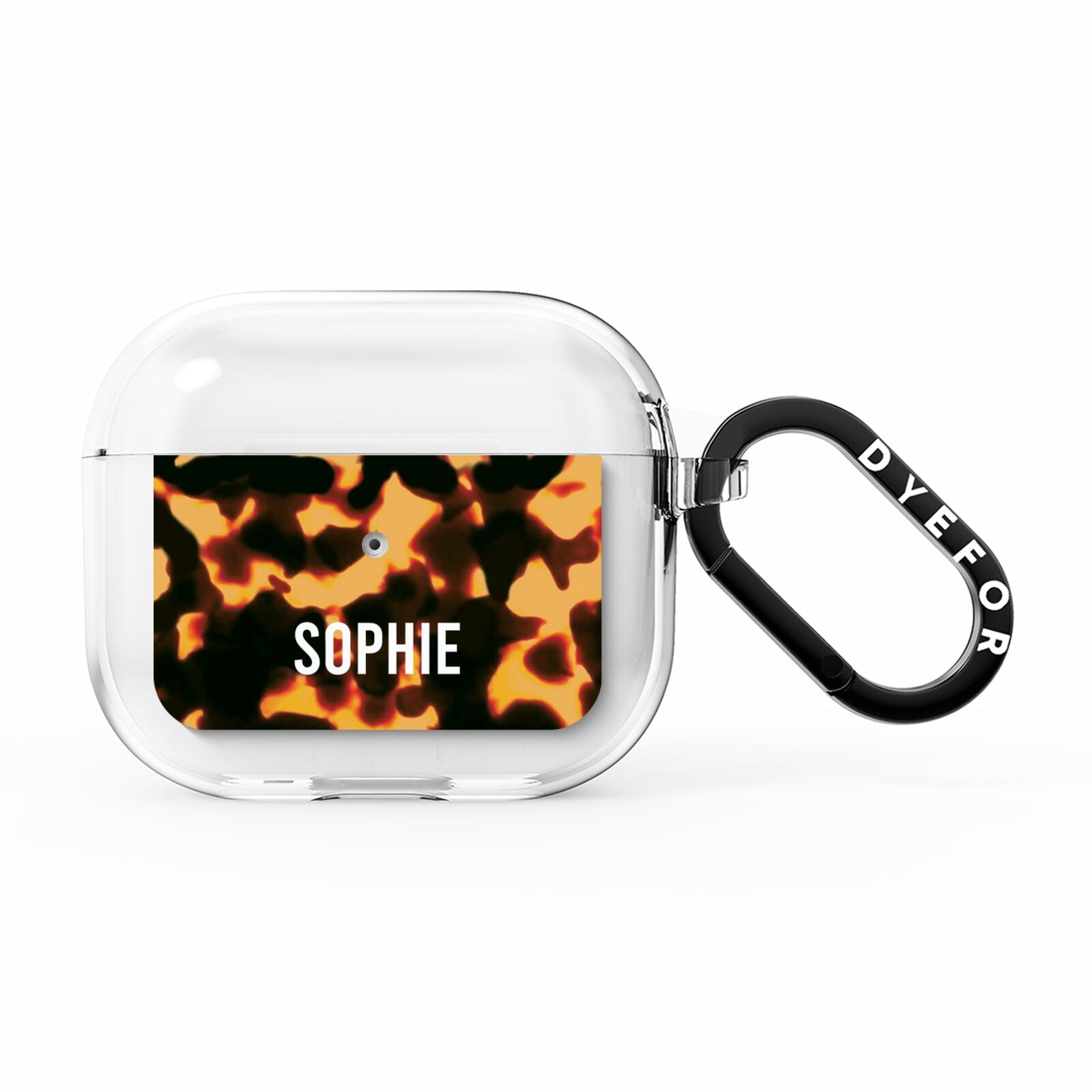 Personalised Tortoise Shell Pattern AirPods Clear Case 3rd Gen