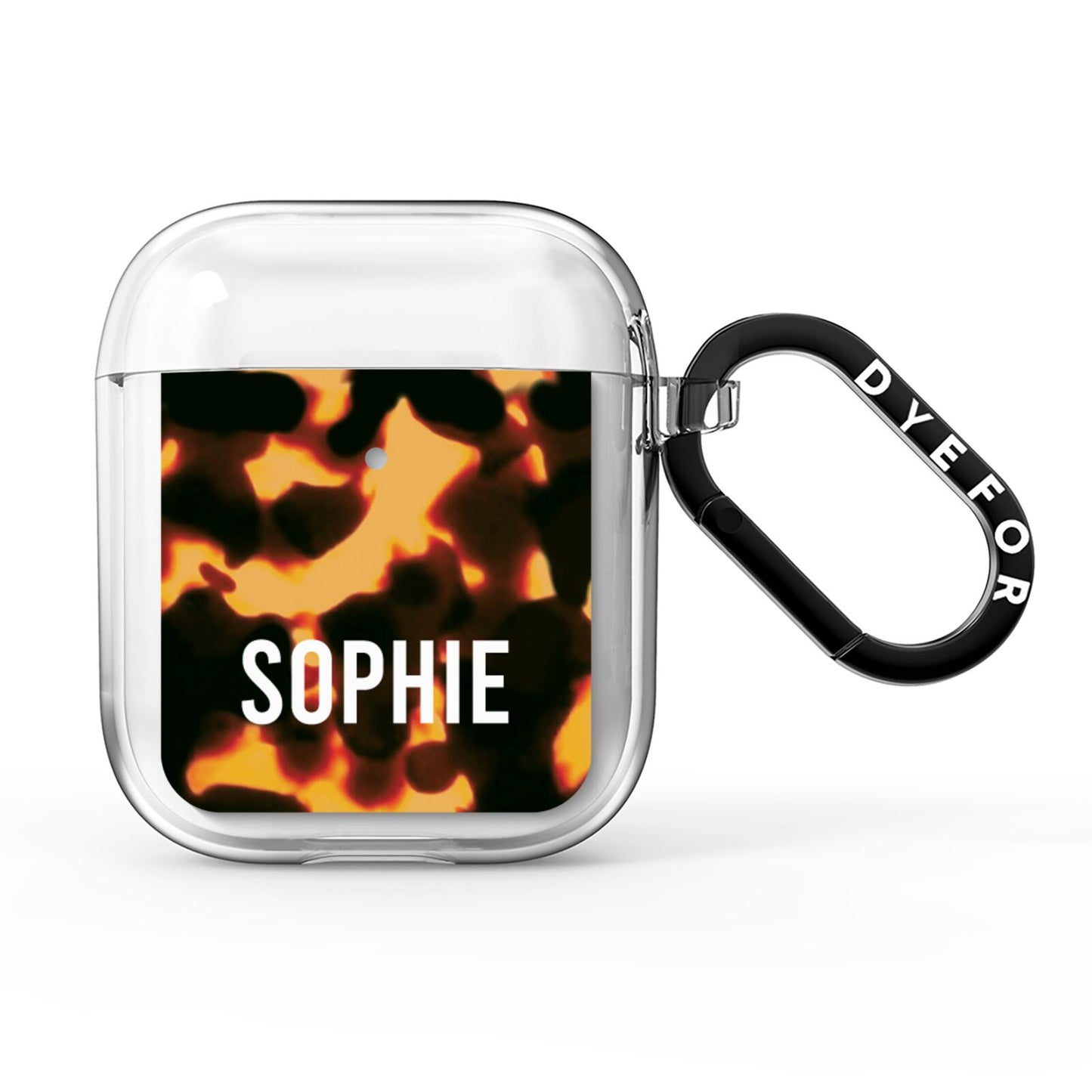 Personalised Tortoise Shell Pattern AirPods Clear Case