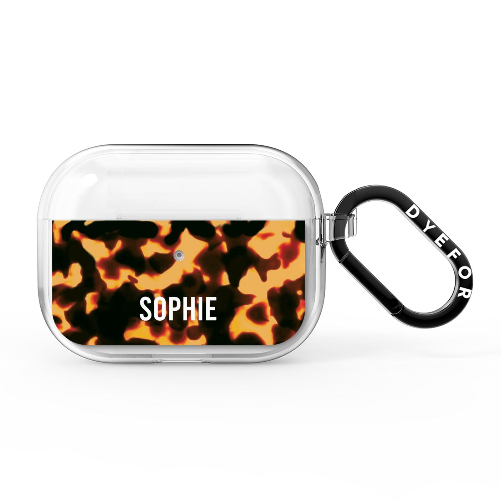 Personalised Tortoise Shell Pattern AirPods Pro Clear Case