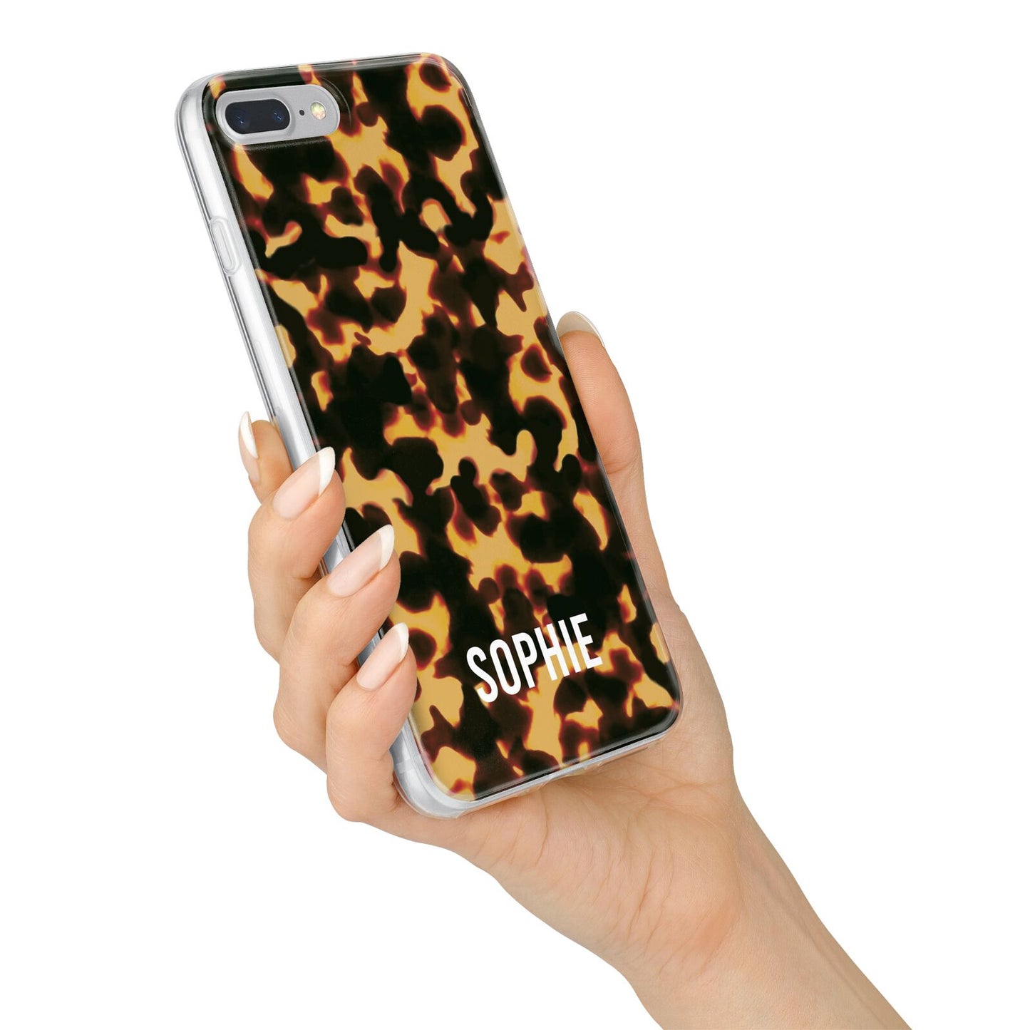 Personalised Tortoise Shell Pattern iPhone 7 Plus Bumper Case on Silver iPhone Alternative Image